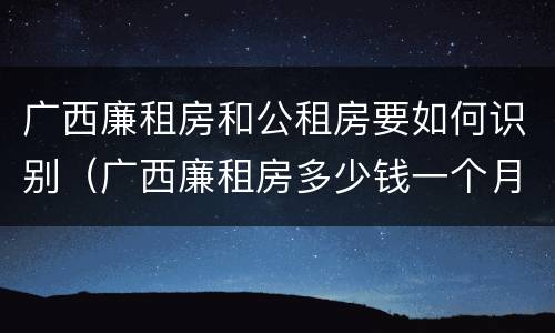 广西廉租房和公租房要如何识别（广西廉租房多少钱一个月）