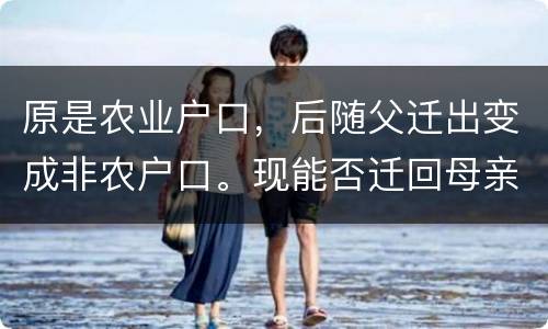 原是农业户口，后随父迁出变成非农户口。现能否迁回母亲原藉