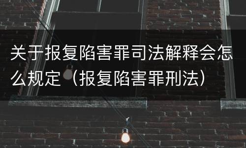 关于报复陷害罪司法解释会怎么规定（报复陷害罪刑法）