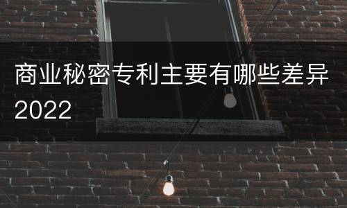 商业秘密专利主要有哪些差异2022