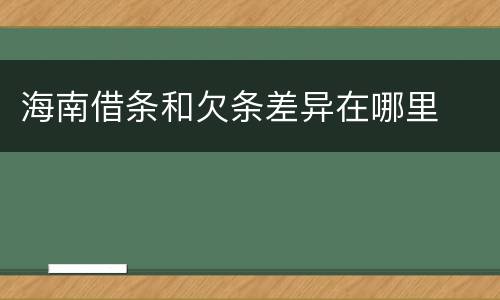 海南借条和欠条差异在哪里