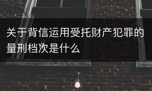 关于背信运用受托财产犯罪的量刑档次是什么
