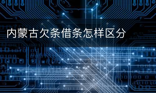 内蒙古欠条借条怎样区分