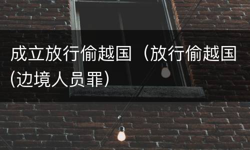 成立放行偷越国（放行偷越国(边境人员罪）