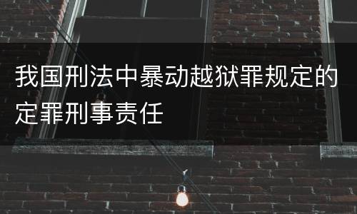 我国刑法中暴动越狱罪规定的定罪刑事责任
