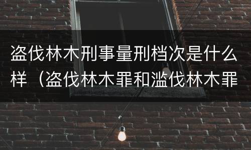 盗伐林木刑事量刑档次是什么样（盗伐林木罪和滥伐林木罪有什么区别）
