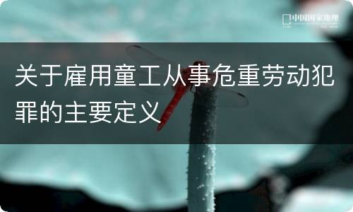 关于雇用童工从事危重劳动犯罪的主要定义