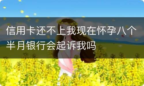 信用卡还不上我现在怀孕八个半月银行会起诉我吗