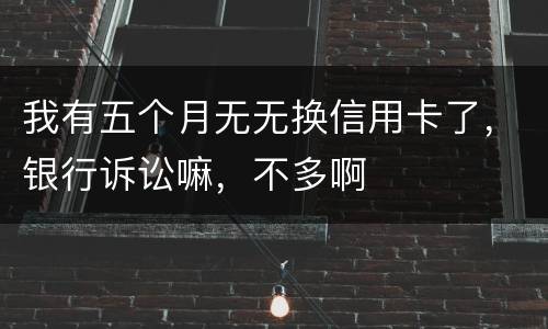 我有五个月无无换信用卡了，银行诉讼嘛，不多啊