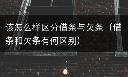 该怎么样区分借条与欠条（借条和欠条有何区别）
