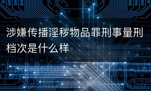 涉嫌传播淫秽物品罪刑事量刑档次是什么样