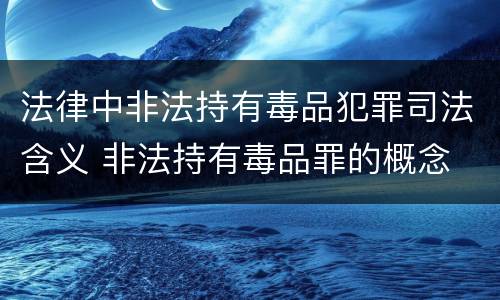 法律中非法持有毒品犯罪司法含义 非法持有毒品罪的概念
