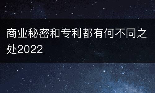 商业秘密和专利都有何不同之处2022