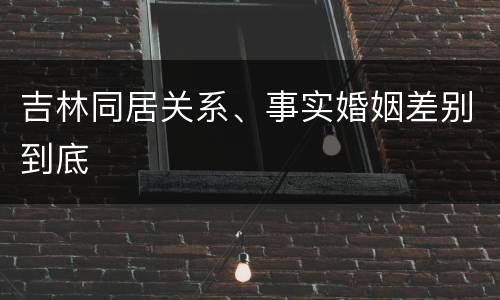 吉林同居关系、事实婚姻差别到底