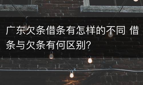 广东欠条借条有怎样的不同 借条与欠条有何区别?