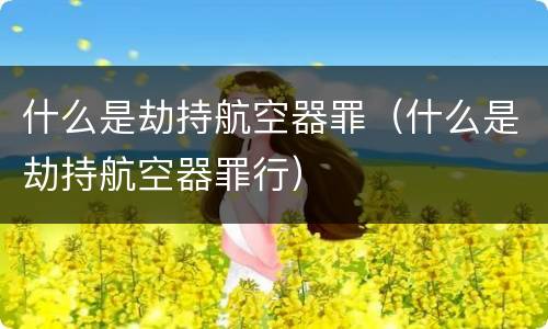 什么是劫持航空器罪（什么是劫持航空器罪行）