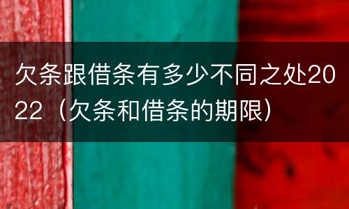 欠条跟借条有多少不同之处2022（欠条和借条的期限）