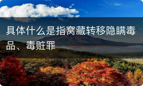 具体什么是指窝藏转移隐瞒毒品、毒赃罪