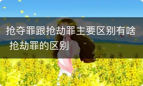 抢夺罪跟抢劫罪主要区别有啥 抢劫罪的区别