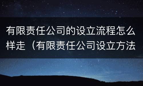 有限责任公司的设立流程怎么样走(有限责任公司设立方法)