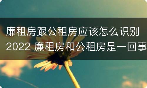 廉租房跟公租房应该怎么识别2022 廉租房和公租房是一回事吗