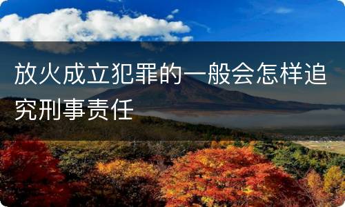 放火成立犯罪的一般会怎样追究刑事责任