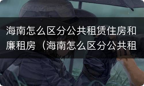 海南怎么区分公共租赁住房和廉租房（海南怎么区分公共租赁住房和廉租房呢）