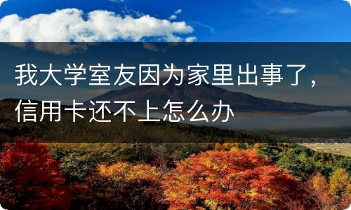 我大学室友因为家里出事了，信用卡还不上怎么办