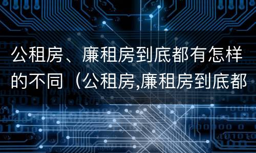 公租房、廉租房到底都有怎样的不同（公租房,廉租房到底都有怎样的不同区别）
