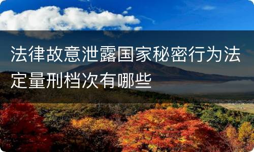 法律故意泄露国家秘密行为法定量刑档次有哪些