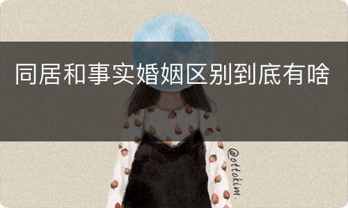 同居和事实婚姻区别到底有啥