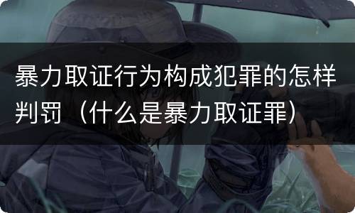 暴力取证行为构成犯罪的怎样判罚（什么是暴力取证罪）