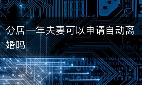 分居一年夫妻可以申请自动离婚吗