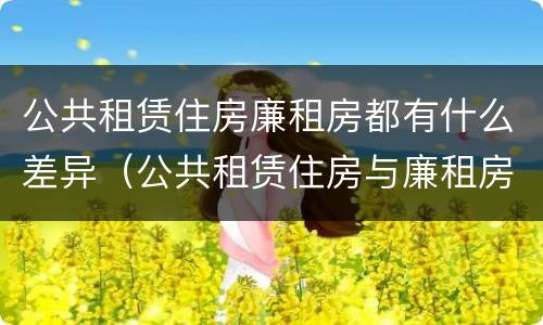 公共租赁住房廉租房都有什么差异（公共租赁住房与廉租房的区别）