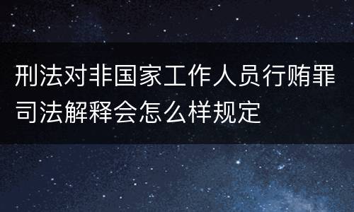刑法对非国家工作人员行贿罪司法解释会怎么样规定