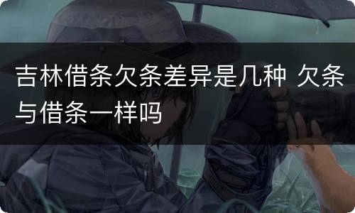 吉林借条欠条差异是几种 欠条与借条一样吗