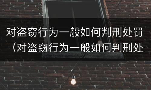 对盗窃行为一般如何判刑处罚（对盗窃行为一般如何判刑处罚的）