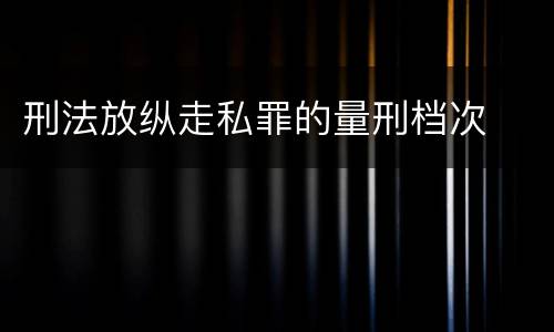刑法放纵走私罪的量刑档次