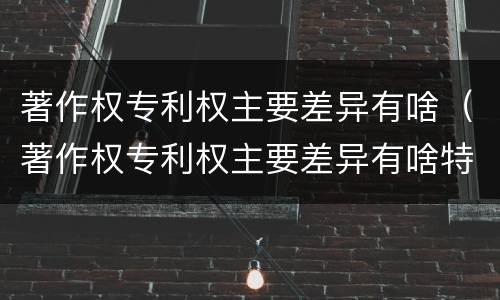 著作权专利权主要差异有啥（著作权专利权主要差异有啥特点）