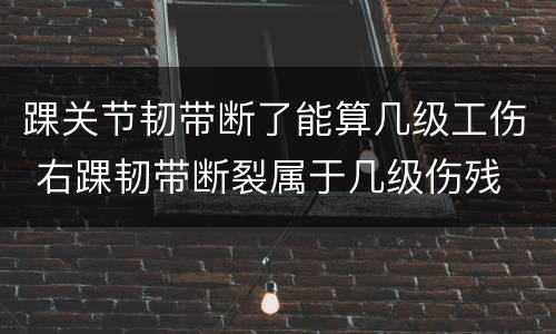 踝关节韧带断了能算几级工伤 右踝韧带断裂属于几级伤残