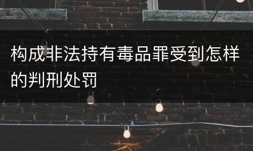 构成非法持有毒品罪受到怎样的判刑处罚