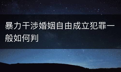 暴力干涉婚姻自由成立犯罪一般如何判