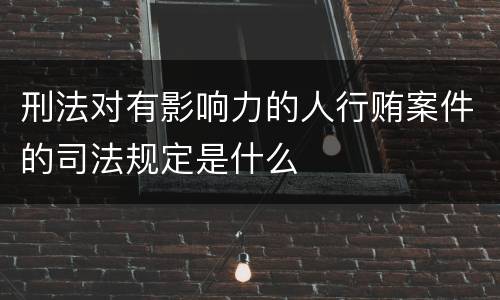 刑法对有影响力的人行贿案件的司法规定是什么