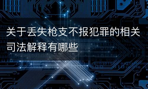 关于丢失枪支不报犯罪的相关司法解释有哪些