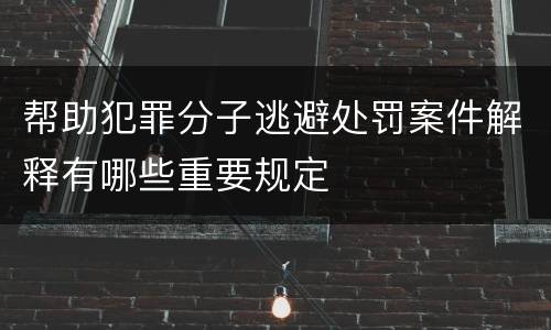 帮助犯罪分子逃避处罚案件解释有哪些重要规定