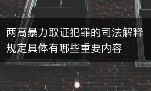 两高暴力取证犯罪的司法解释规定具体有哪些重要内容