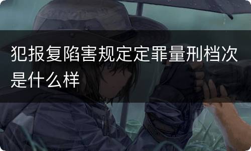 犯报复陷害规定定罪量刑档次是什么样