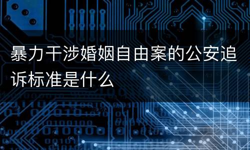 暴力干涉婚姻自由案的公安追诉标准是什么