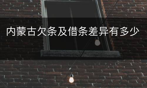 内蒙古欠条及借条差异有多少