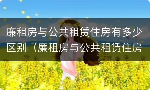 廉租房与公共租赁住房有多少区别（廉租房与公共租赁住房有多少区别呢）